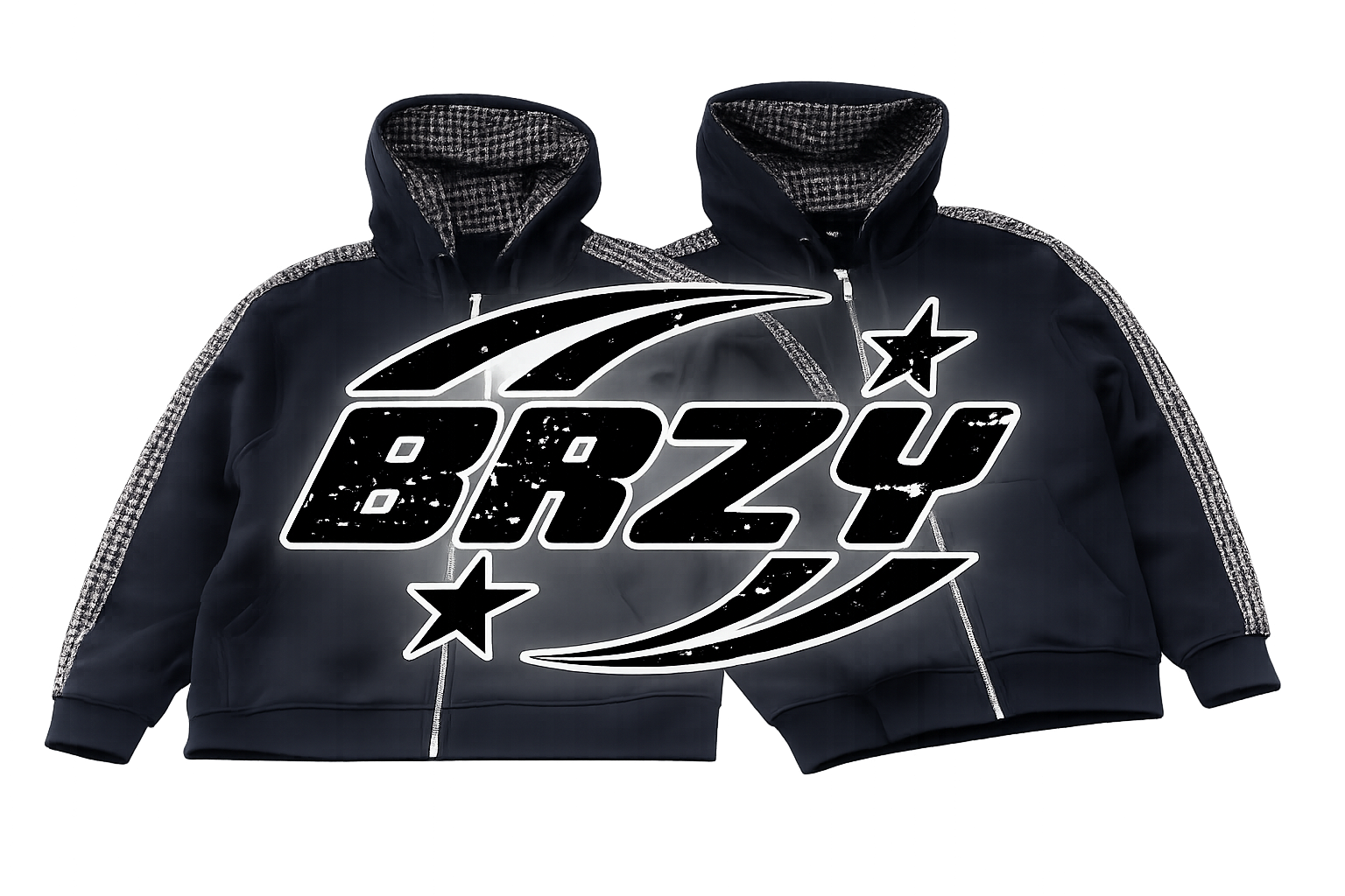 BRZY Plaid Zipup